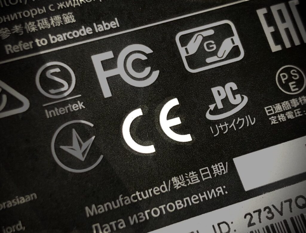 label showing the CE marking